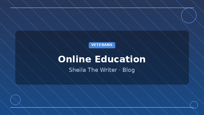 Military veteran studying online with VA education benefit forms