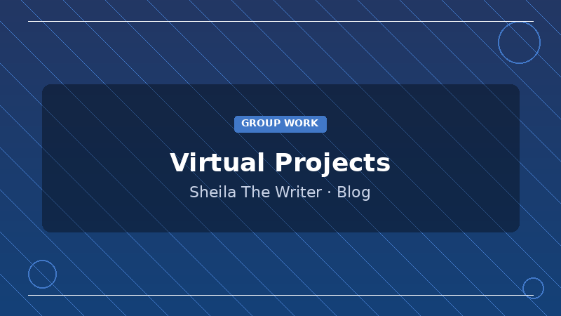 Virtual group project meeting with role assignments on shared screen